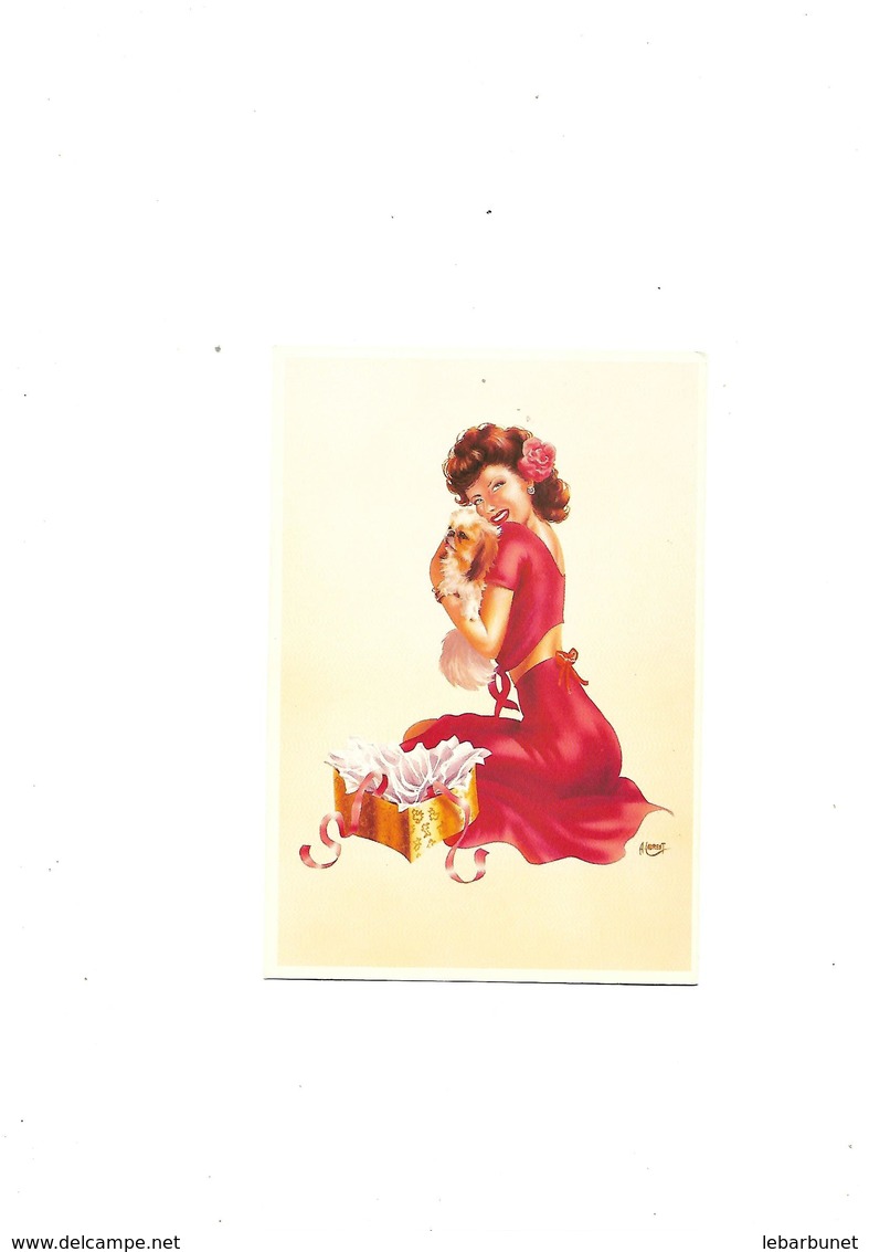 Carte Postale Illustrateur A.Laurent Jeune Femme Et Son Chien - Jeudy