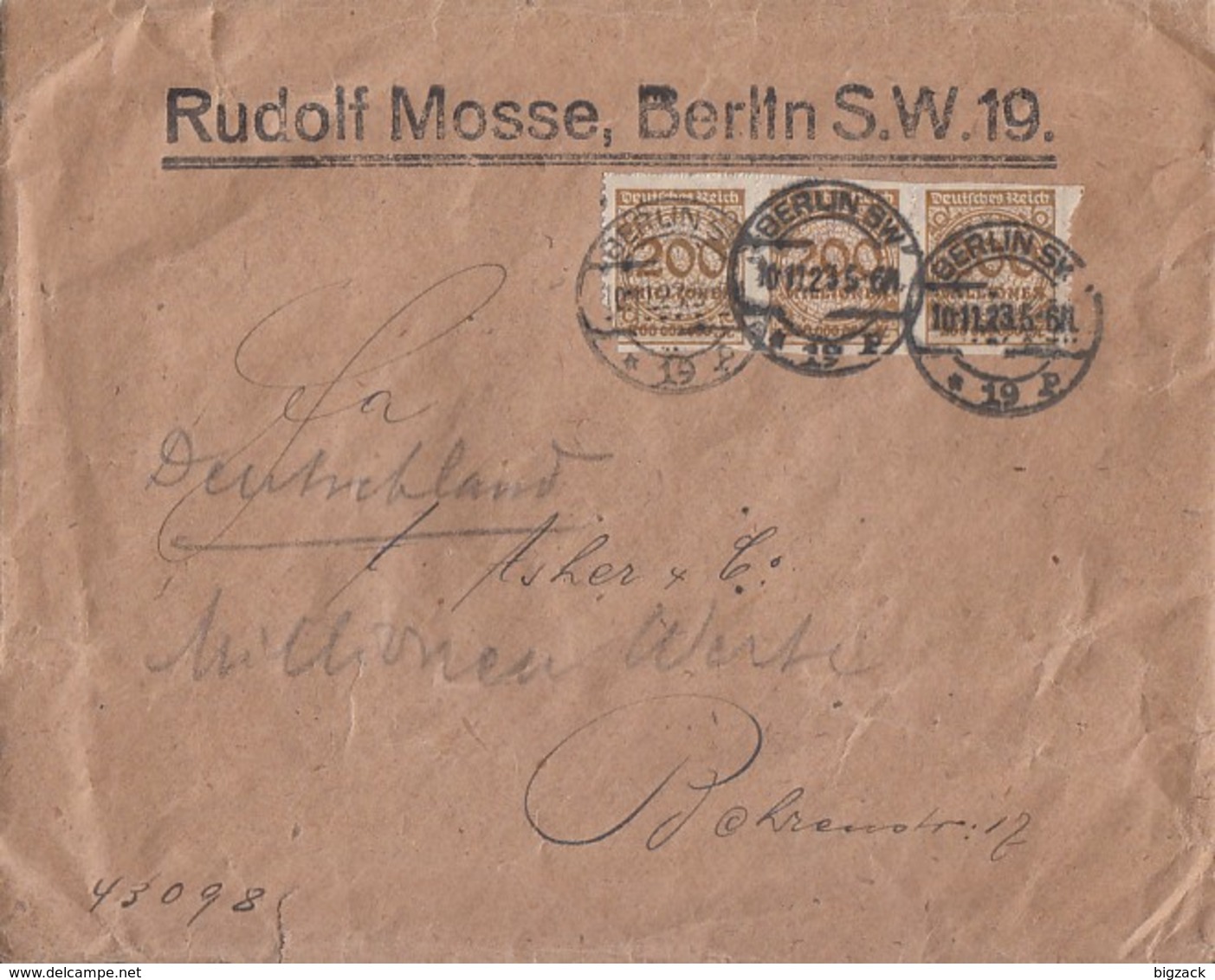 DR Brief Mef Minr.3x 323B Berlin 10.11.23 - Briefe U. Dokumente