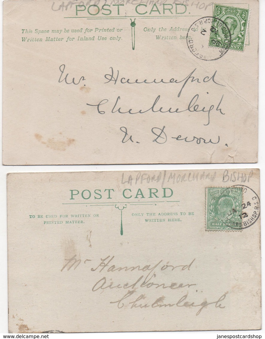 TWO LAPFORD/MORCHARD BISHOP R.S.O. POSTMARKS - NORTH DEVON 1912 - Postmark Collection