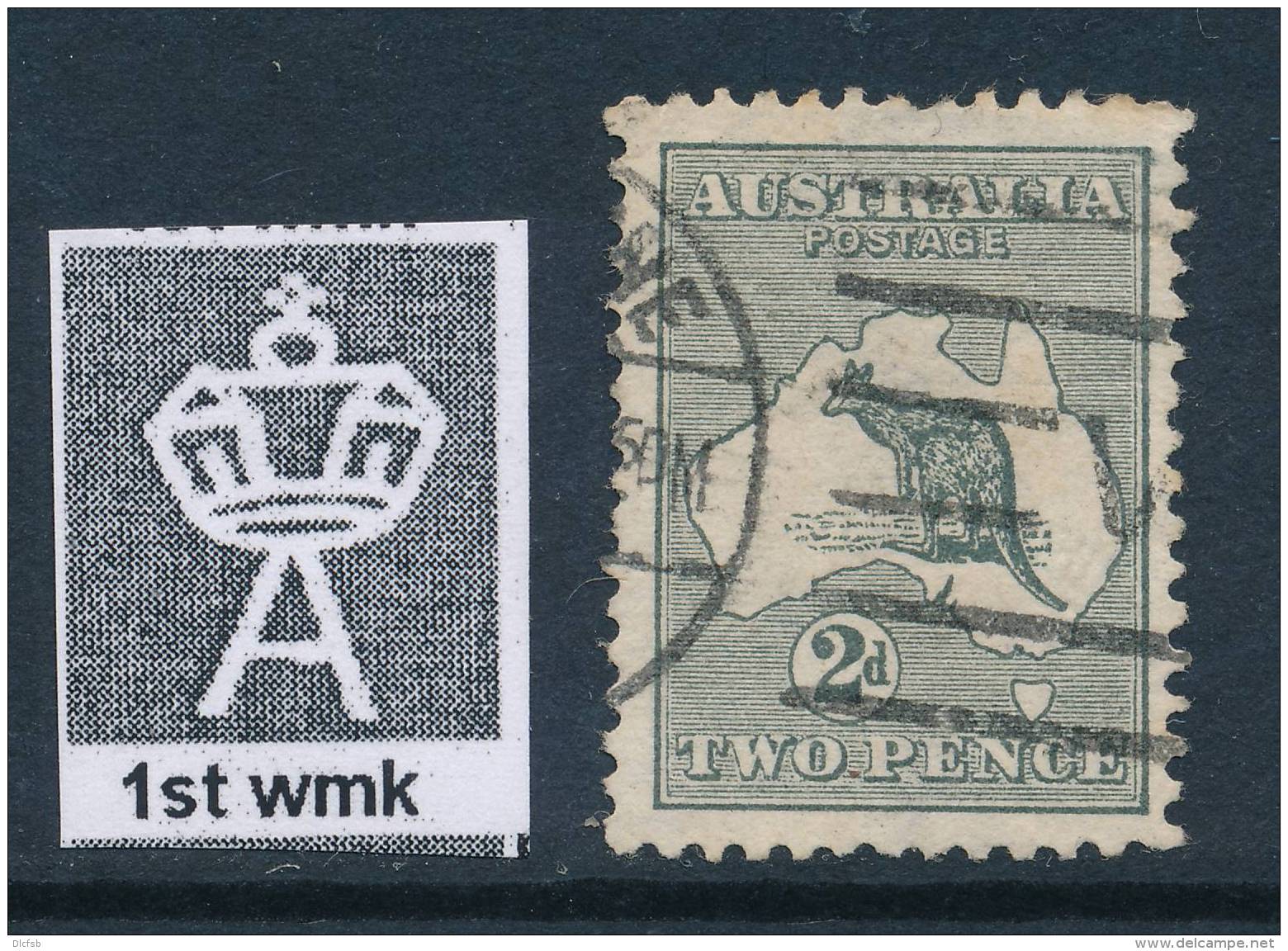 AUSTRALIA, 1913  2d (1st Wmk, Broad Crown And A) VFU (N) - Service