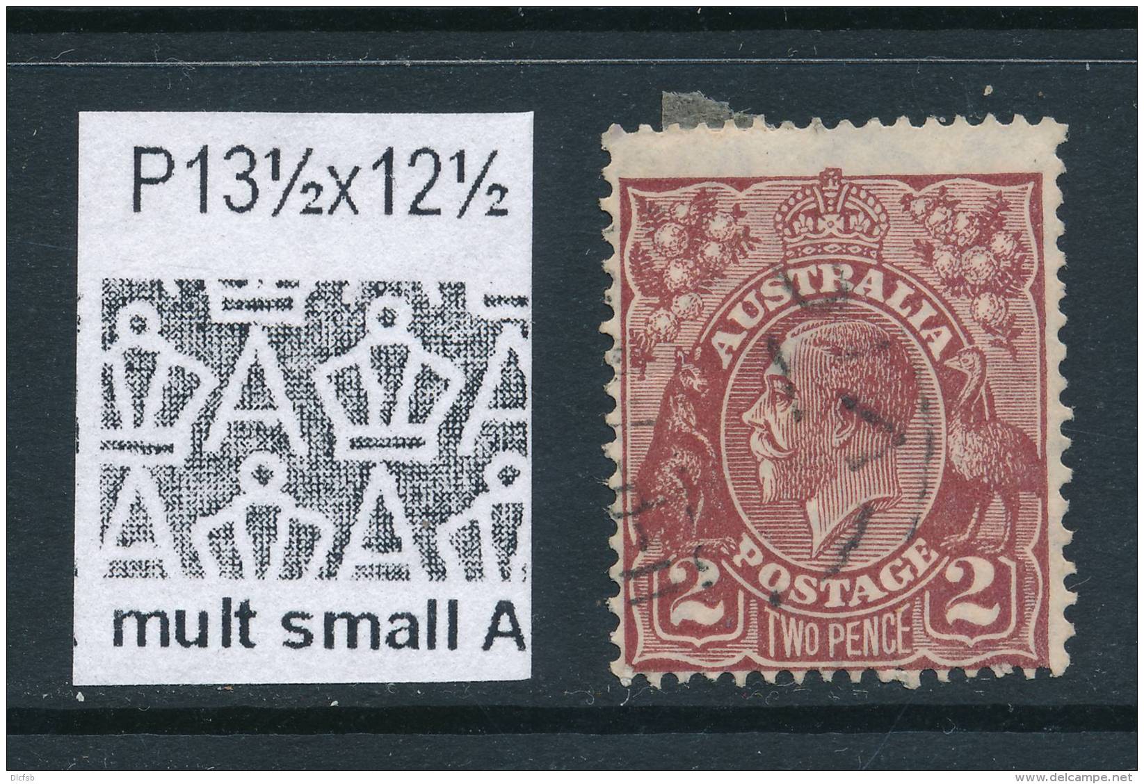 AUSTRALIA, 1926  2d Red-brown (P13&frac12;x12&frac12;) (wmk Multiple Small A) FU, Cat &pound;10 (N) - Gebruikt