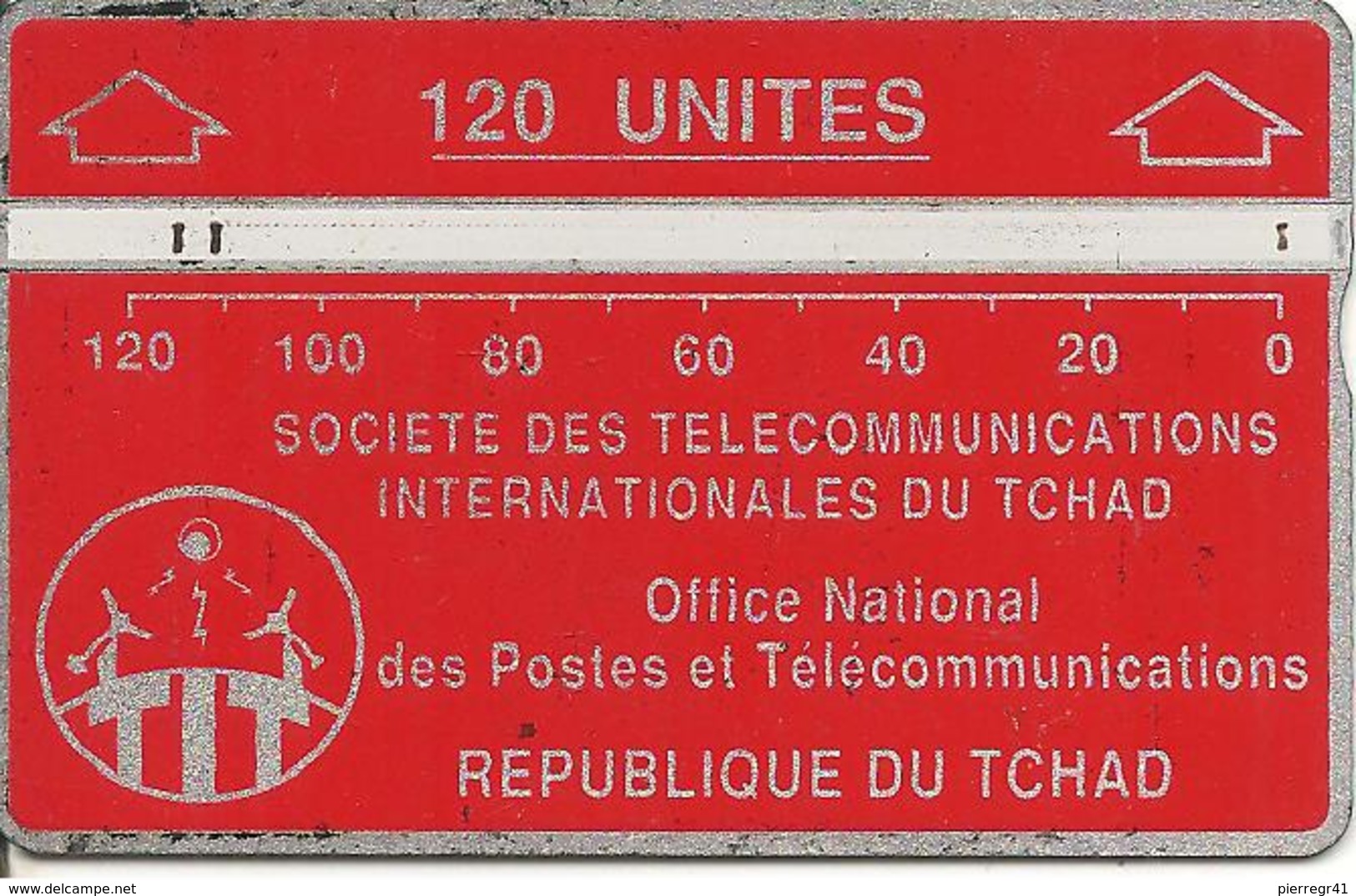 CARTE MAGNETIQUE-TCHAD-120U-ROUGE-V° N° En Bas A Droite Inversé-244C13401-UTILISE-BE - Tchad