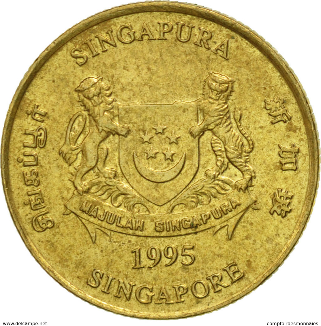 Monnaie, Singapour, 5 Cents, 1995, Singapore Mint, TB+, Aluminum-Bronze, KM:99 - Singapour