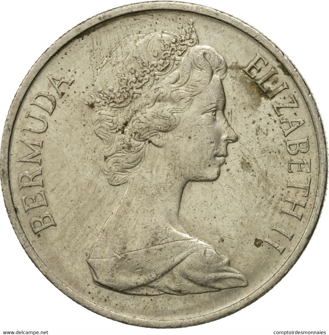 Monnaie, Bermuda, Elizabeth II, 25 Cents, 1973, TTB, Copper-nickel, KM:18 - Bermudas