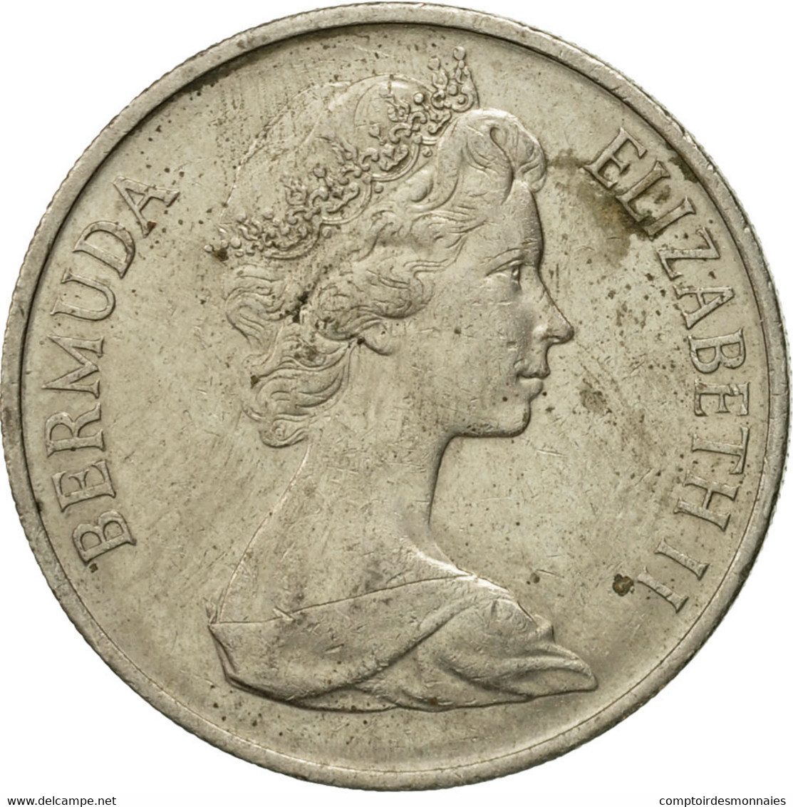 Monnaie, Bermuda, Elizabeth II, 25 Cents, 1973, TTB, Copper-nickel, KM:18 - Bermudes
