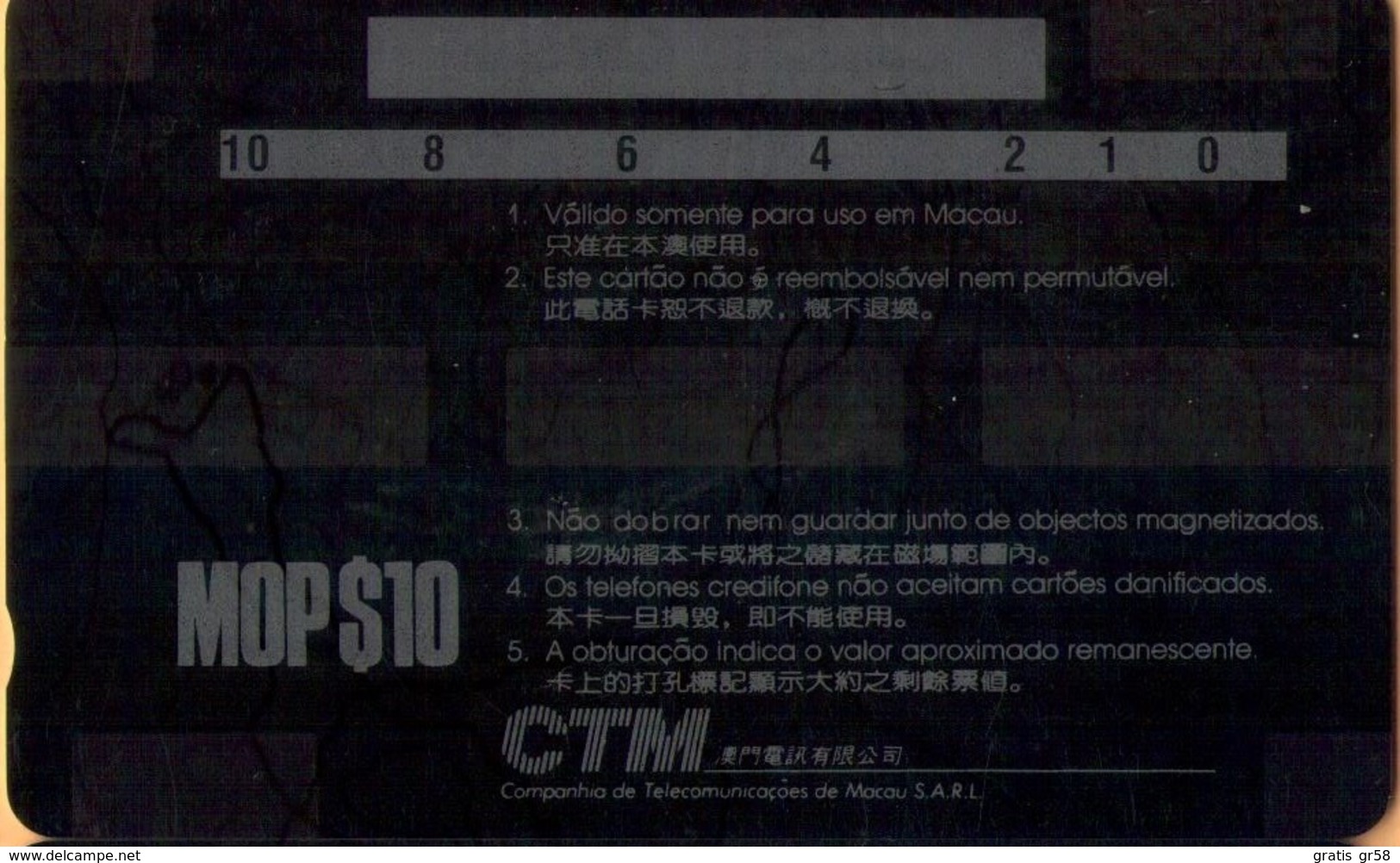 Macau - GPT, GTM 1MACG,  Ctm Products & Services, Superfax, Dummy, Without CN, 1990, Mint - Macao