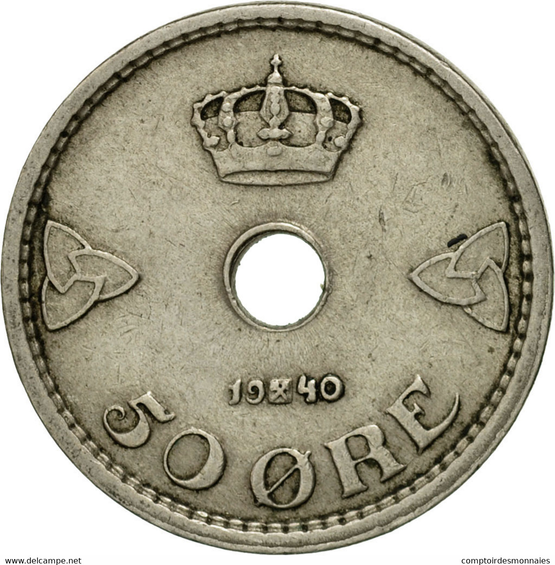 Monnaie, Norvège, Haakon VII, 50 Öre, 1940, TB+, Copper-nickel, KM:386 - Noorwegen