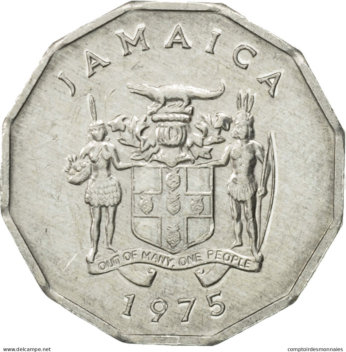 Monnaie, Jamaica, Elizabeth II, Cent, 1975, British Royal Mint, TB+, Aluminium - Jamaique
