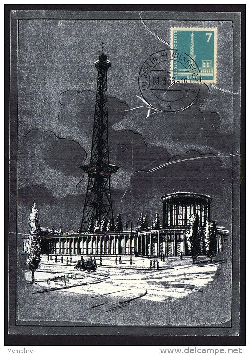 Berlin Funkturm Und Austellunghallen  MiNr 142  FDC  Aluminiumfolie - Cartas Máxima