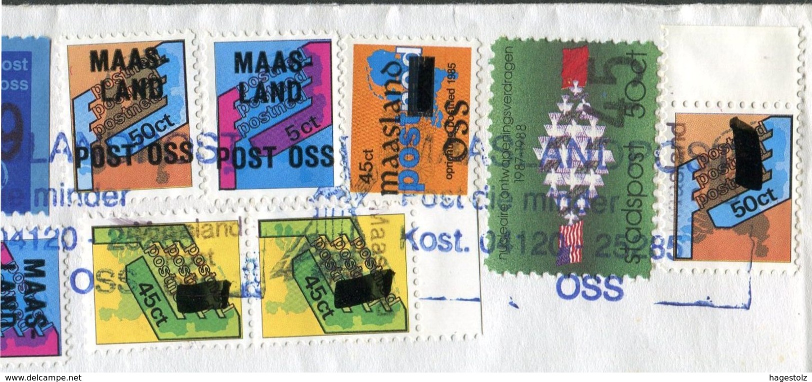 CYCLING Netherlands MAASLAND-OSS Local Private Post SURCHARGE ERROR Bicycle Velo Fahrrad Windmill Molen Registered Cover - Cycling