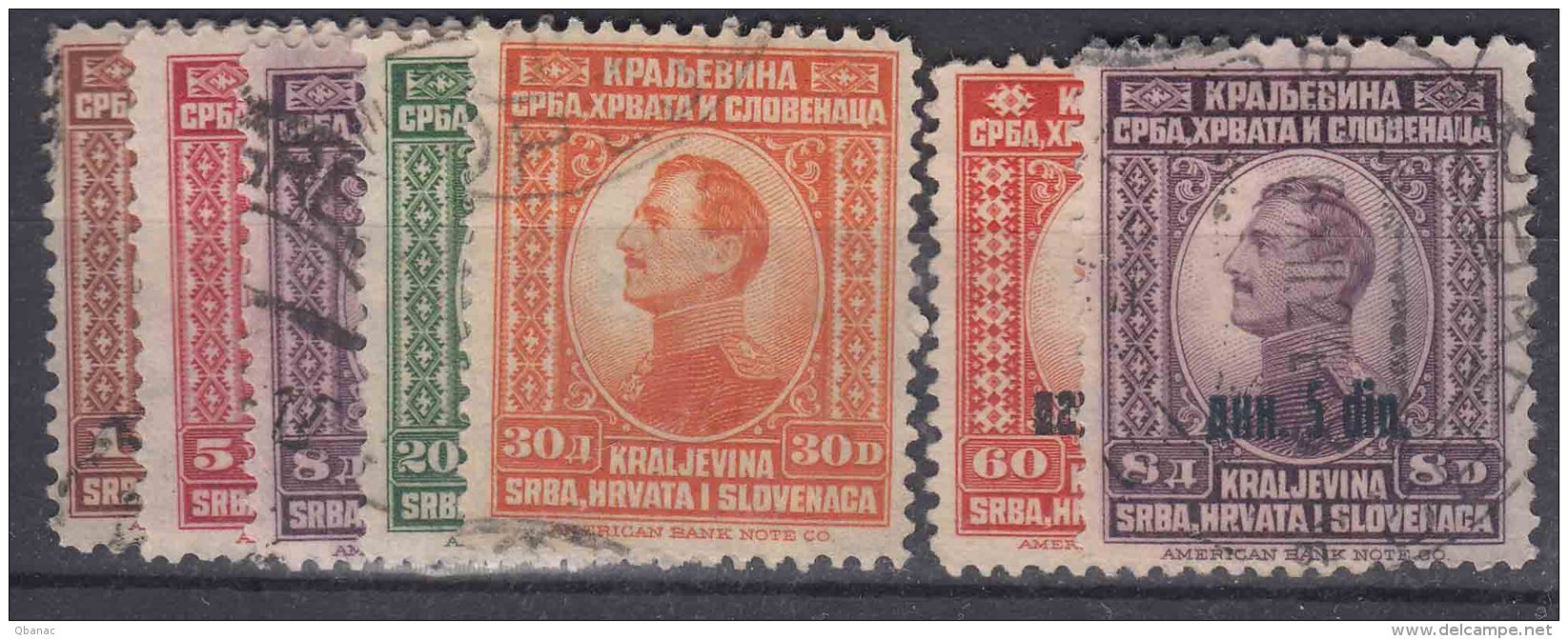 Yugoslavia Kingdom 1923/4 Mi#169-175 Used - Usados