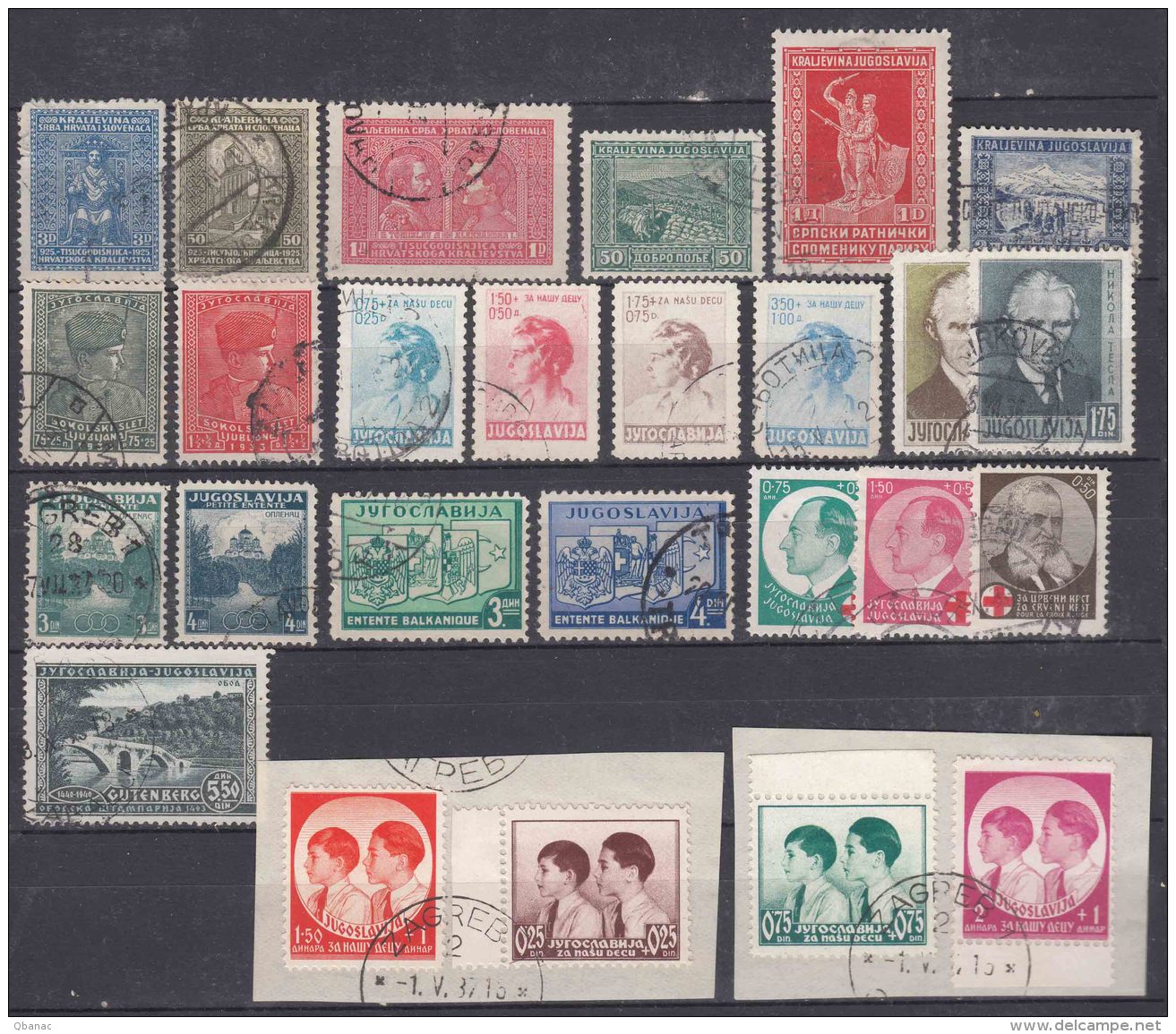 Yugoslavia Kingdom Several Complete Used Sets Lot - Oblitérés