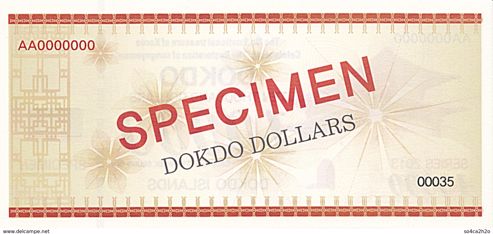 Specimen Île DOKDO Corée 10 000 Dollars 2013 UNC - Fictifs & Spécimens