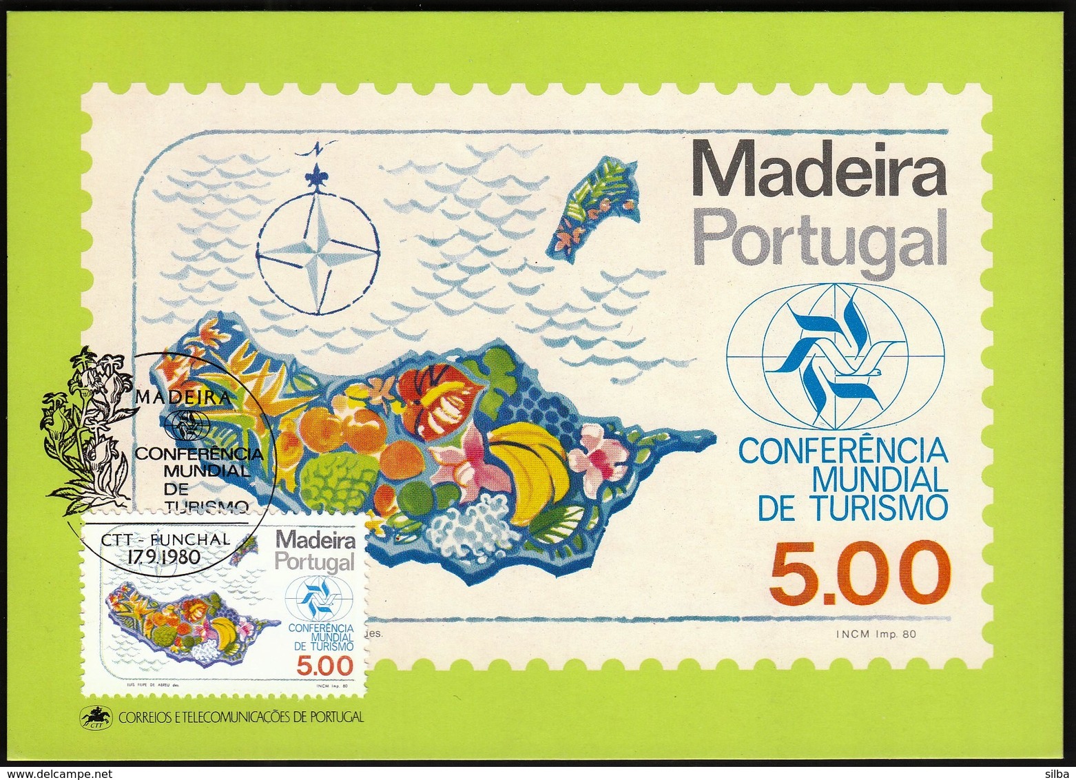 Portugal Madeira 1980 / World Tourism Conference, Manila, Philippines / Fruits / Maximum Card, MC, MK - Other & Unclassified