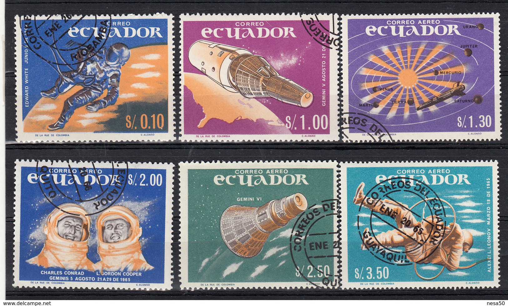 Ecuador 1966 Mi Nr  1208 - 1213, Ruimtevaart, Space, Gemini 5 + 6  (1) - Ecuador