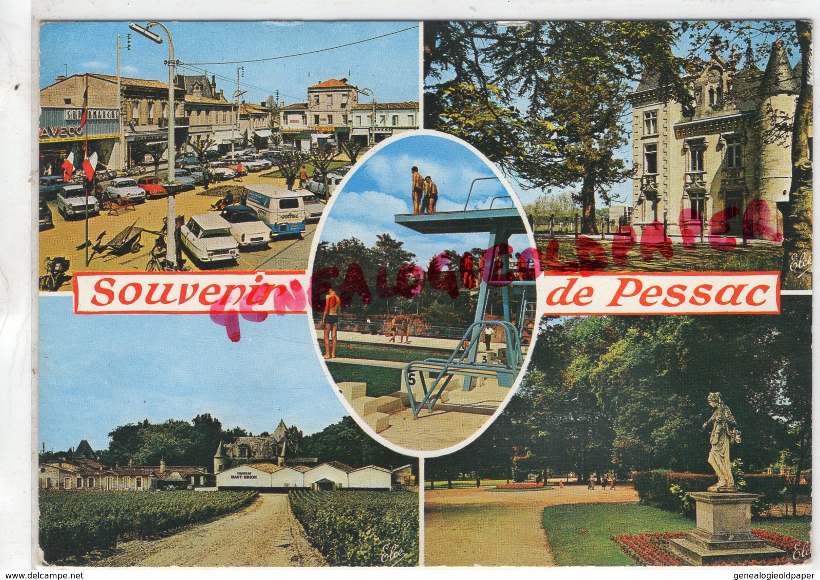 33- PESSAC SUR DORDOGNE -GIRONDE- SOUVENIR CHATEAU HAUT BRION-PISCINE-JARDIN PUBLIC-PLACE - Bordeaux