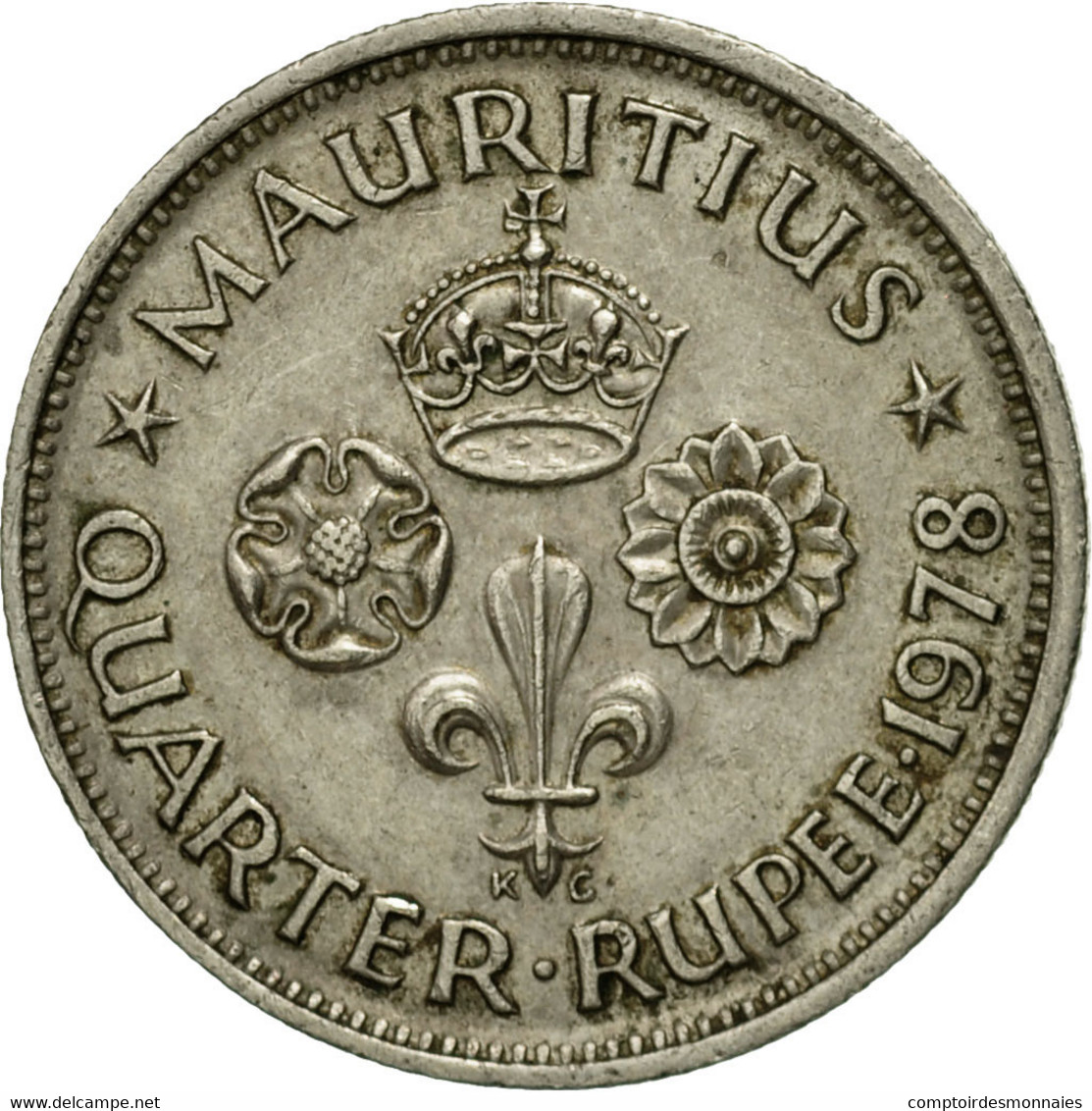 Monnaie, Mauritius, Elizabeth II, 1/4 Rupee, 1978, TTB, Copper-nickel, KM:36 - Mauritius