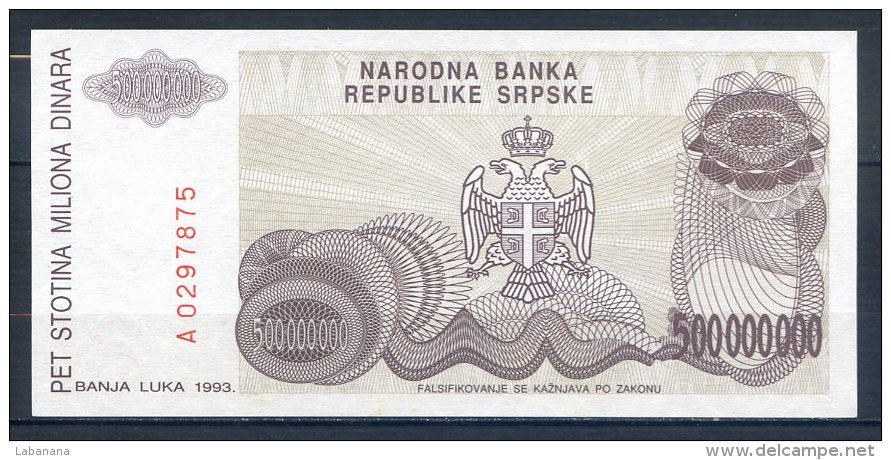 506-Bosnie-Herzegovine Billet De 500 Millions De Dinara 1993 A029 - Bosnie-Herzegovine