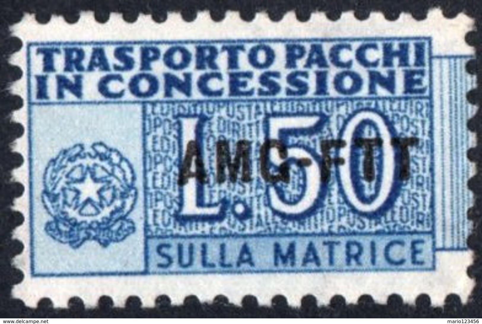 TRIESTE, ZONA A, ITALIA, ITALY, PACCHI IN CONCESSIONE, PARCEL TRANSPORT, 1953, FRANCOBOLLO USATO Michel GB2   Scott QY2 - Postal And Consigned Parcels