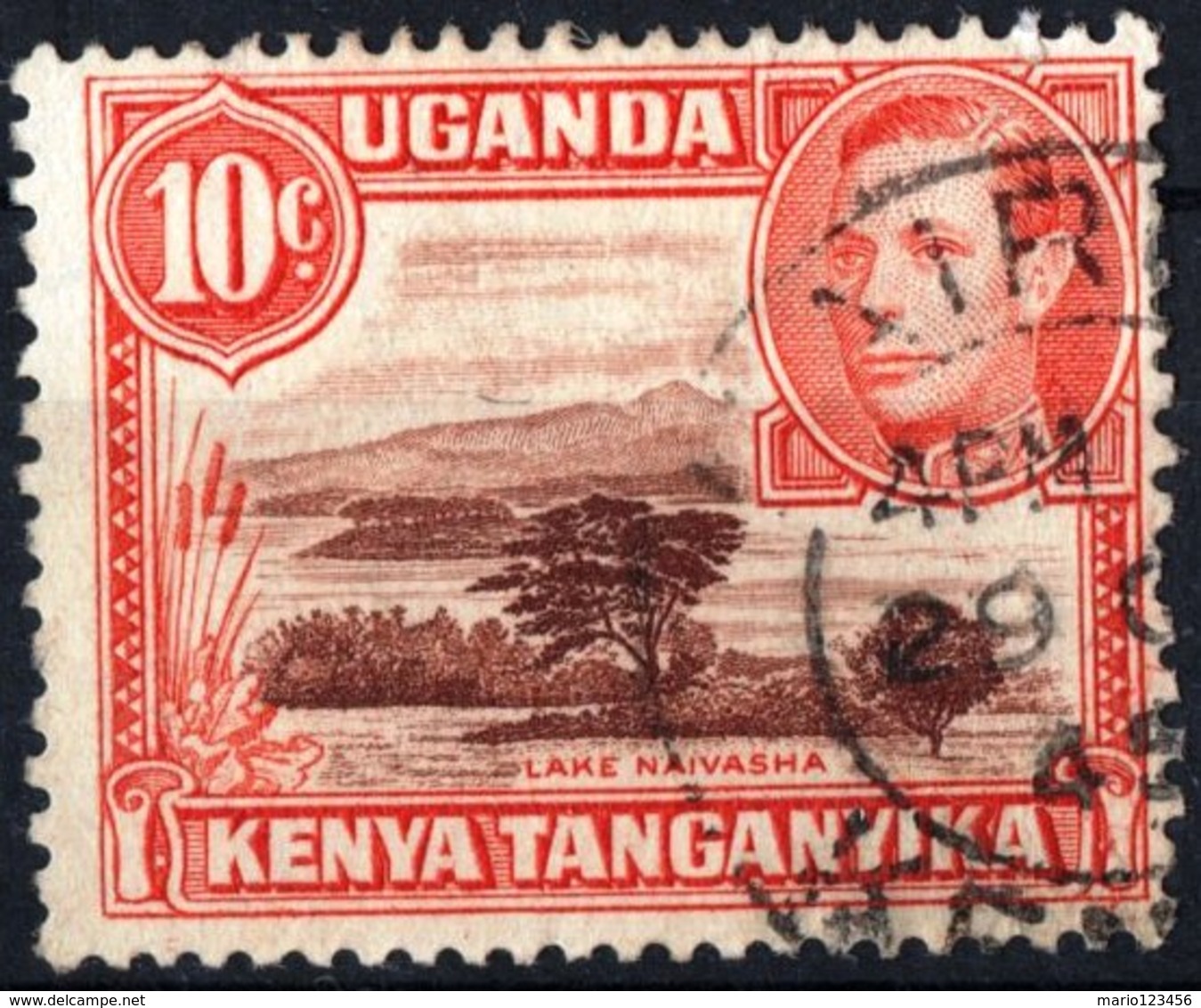 AFRICA ORIENTALE BRITANNICA, KENYA, UGANDA, TANGANIYKA, PAESAGGI, LANDSCAPES, GIORGIO VI, 1938, USATO Mi. 55A Scott 69 - Kenya, Uganda & Tanganyika