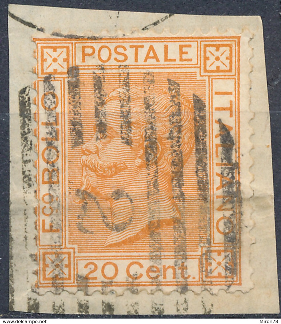 ITALY - Regno 1867 - Vittorio Eman II - 20 Cent  Fancy Cancel Numeral Used Lot#50 - Usados