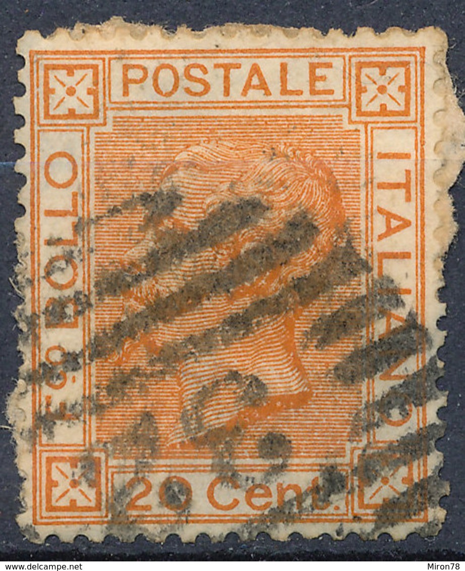 ITALY - Regno 1867 - Vittorio Eman II - 20 Cent  Fancy Cancel Numeral Used Lot#68 - Used