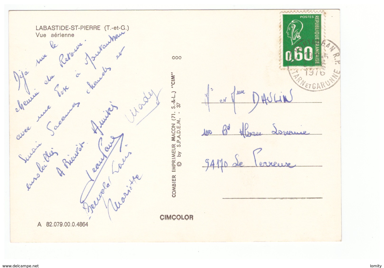 82 Labastide St Saint Pierre Vue Aerienne Cachet 1976 - Labastide Saint Pierre