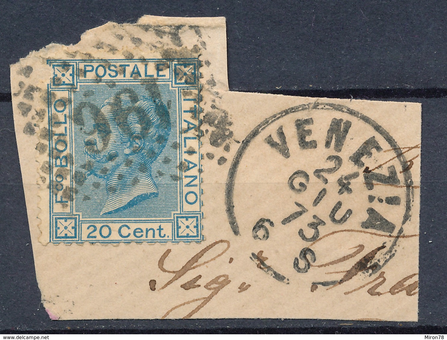 ITALY - Regno 1867 - Vittorio Eman II - 20 Cent  Fancy Cancel Numeral Used Lot#24 - Usati