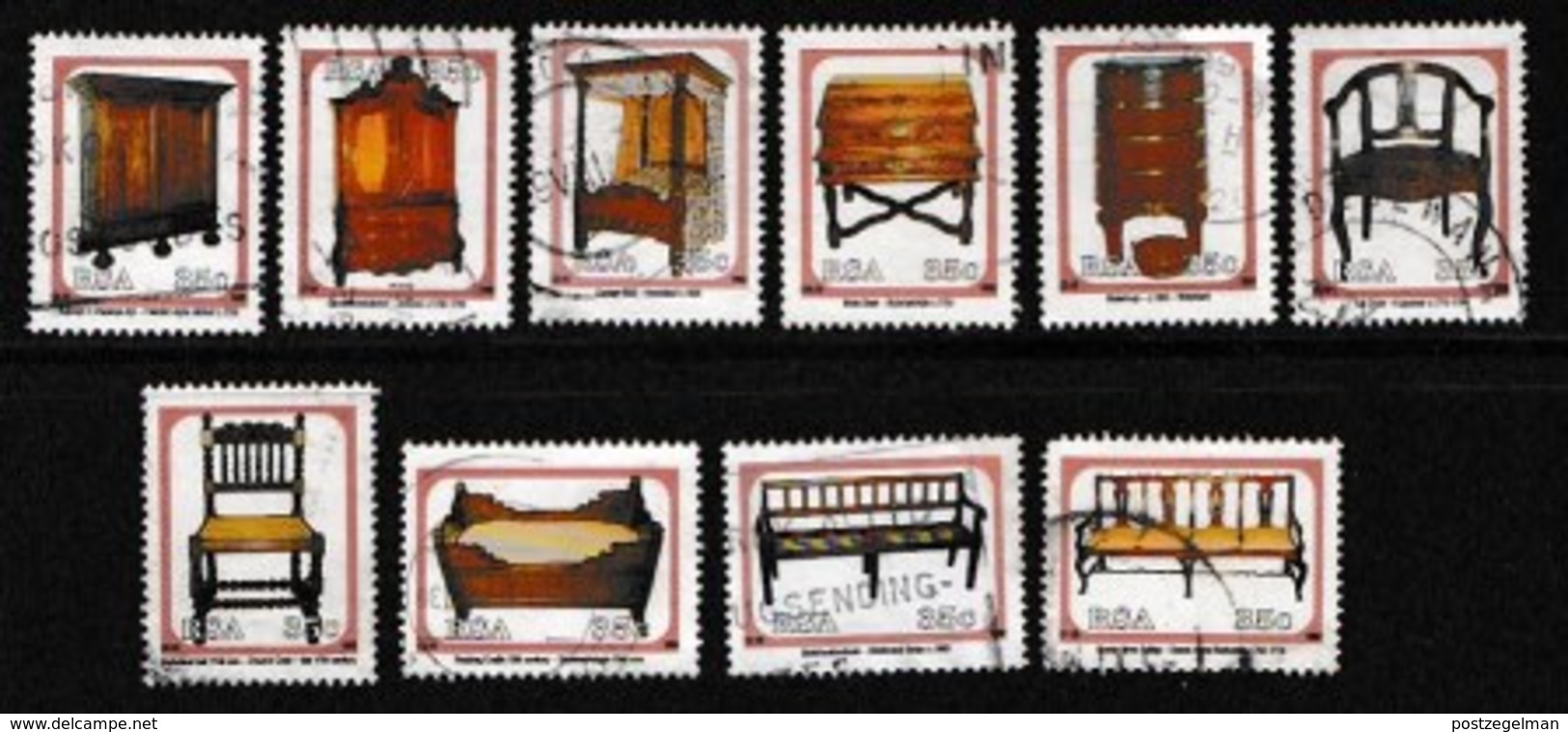 SOUTH AFRICA 1992 Used Stamps Cape Furniture 845-854 #3618 - Other & Unclassified