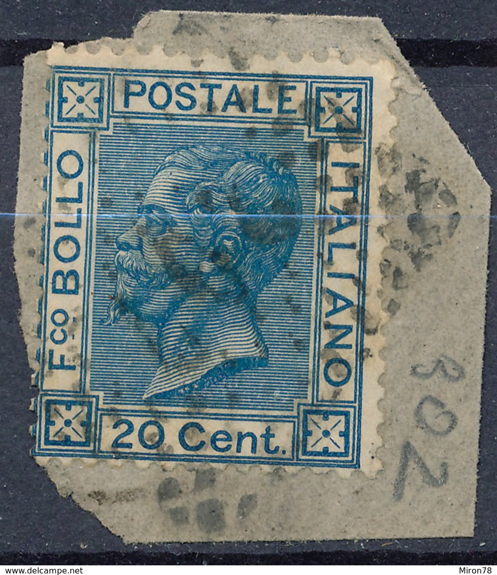 ITALY - Regno 1867 - Vittorio Eman II - 20 Cent  Fancy Cancel Numeral Used Lot#98 - Usati