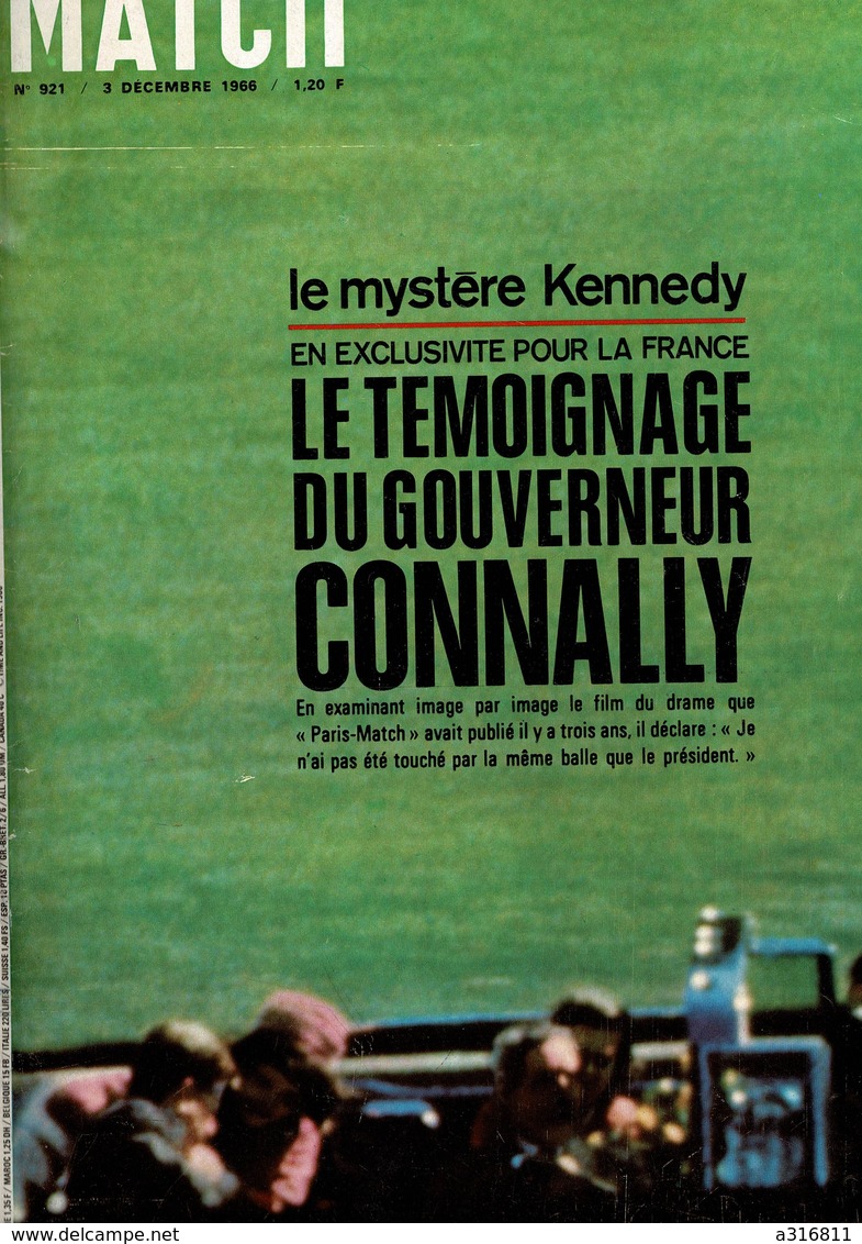 PARIS MATCH N°921 DU 3 DECEMBRE 1966 - Informations Générales