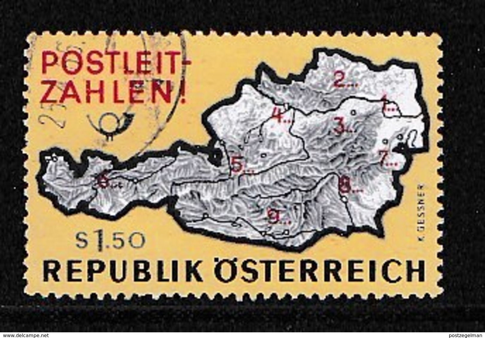 AUSTRIA 1966 Used Stamp(s) Post-code Map Nr. 1201 - Used Stamps