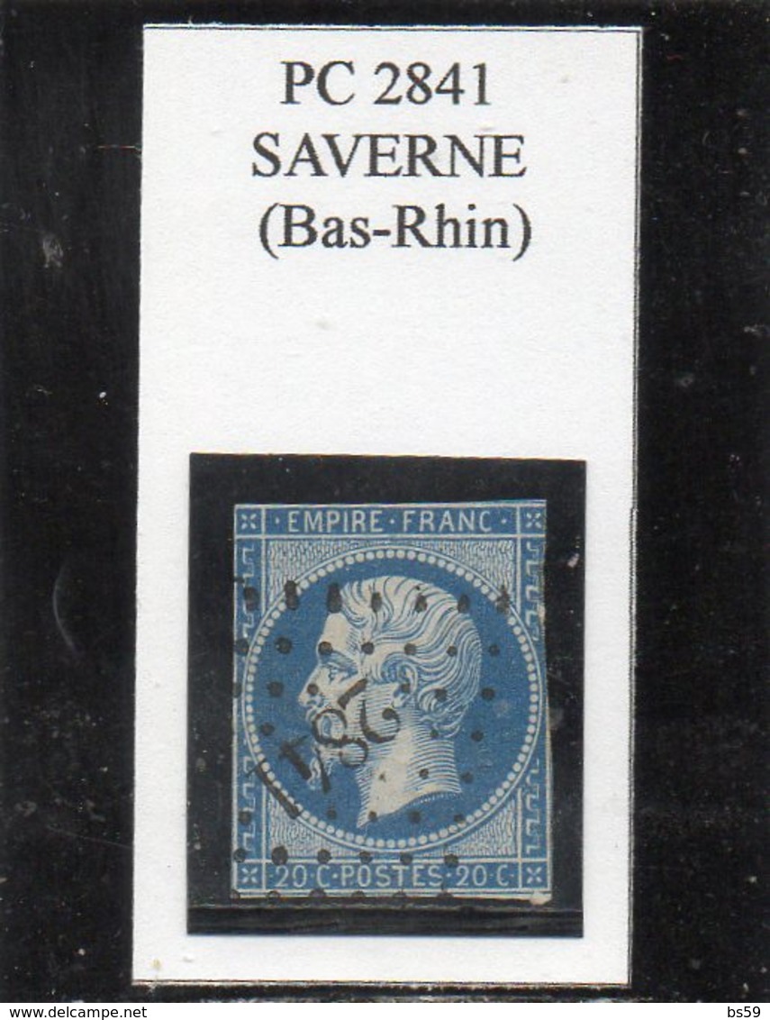 Bas-Rhin - N° 14A (déf) Obl PC 2841 Saverne - 1853-1860 Napoléon III