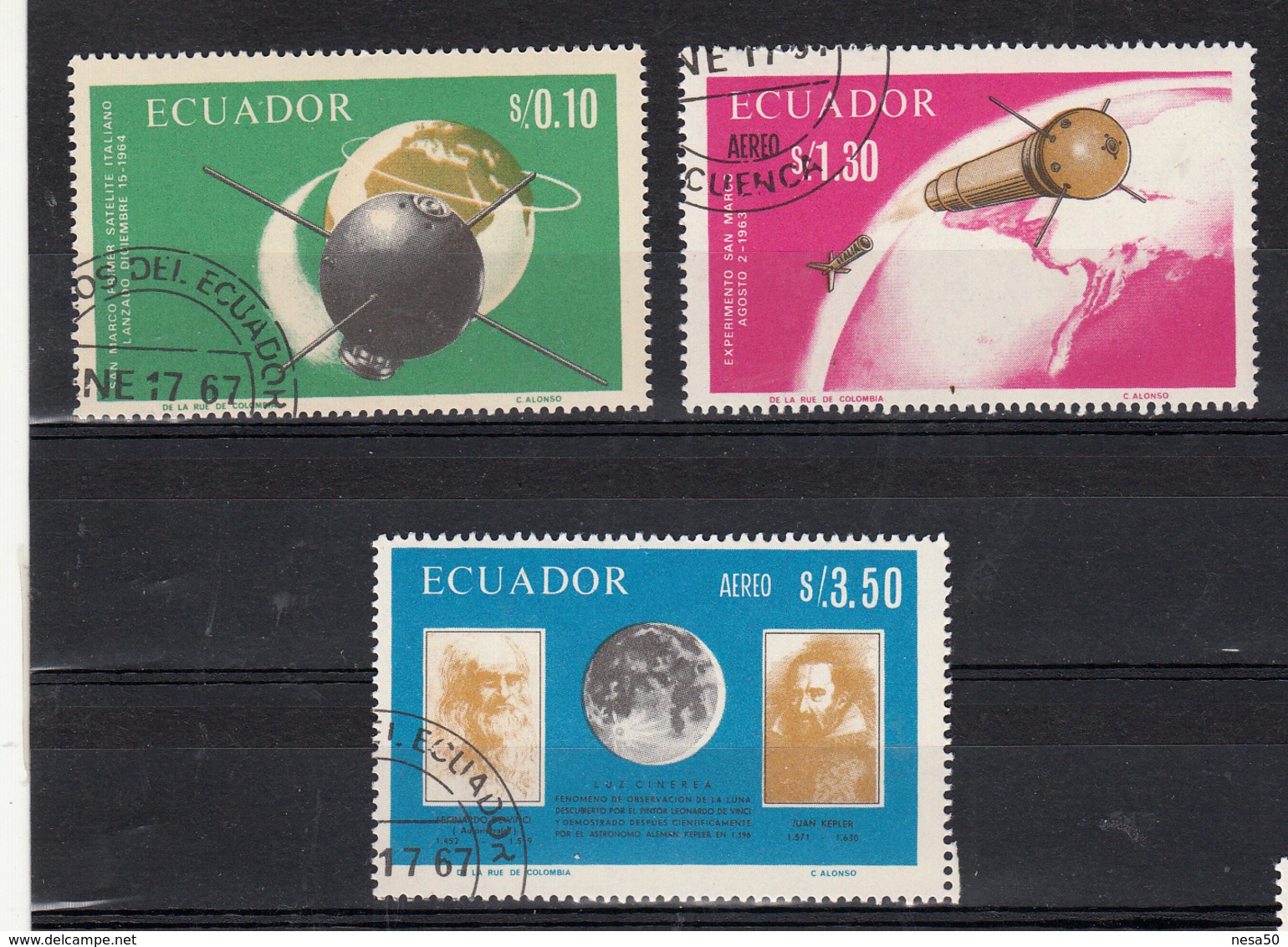 Ecuador 1966 Mi Nr  1292 - 1294 Ruimtevaart Space, Italy - Ecuador