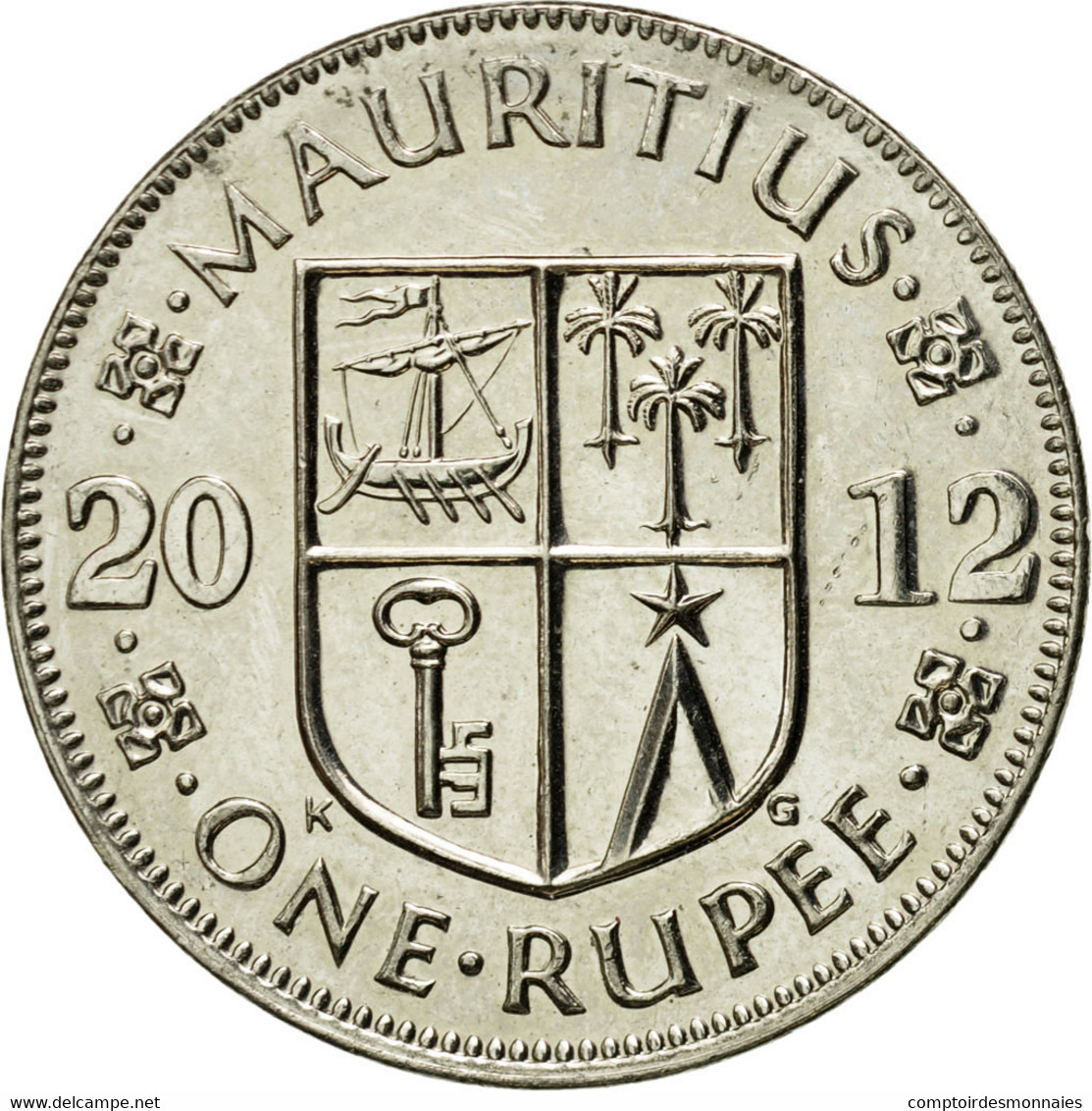 Monnaie, Mauritius, Rupee, 2012, TTB, Nickel Plated Steel, KM:55a - Maurice
