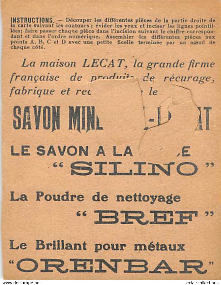 Thème Publicité:  Industries Diverses. Image A Système. Poudre De Récurage Casseroles Bref.Lecat    (voir Scan) - Other & Unclassified