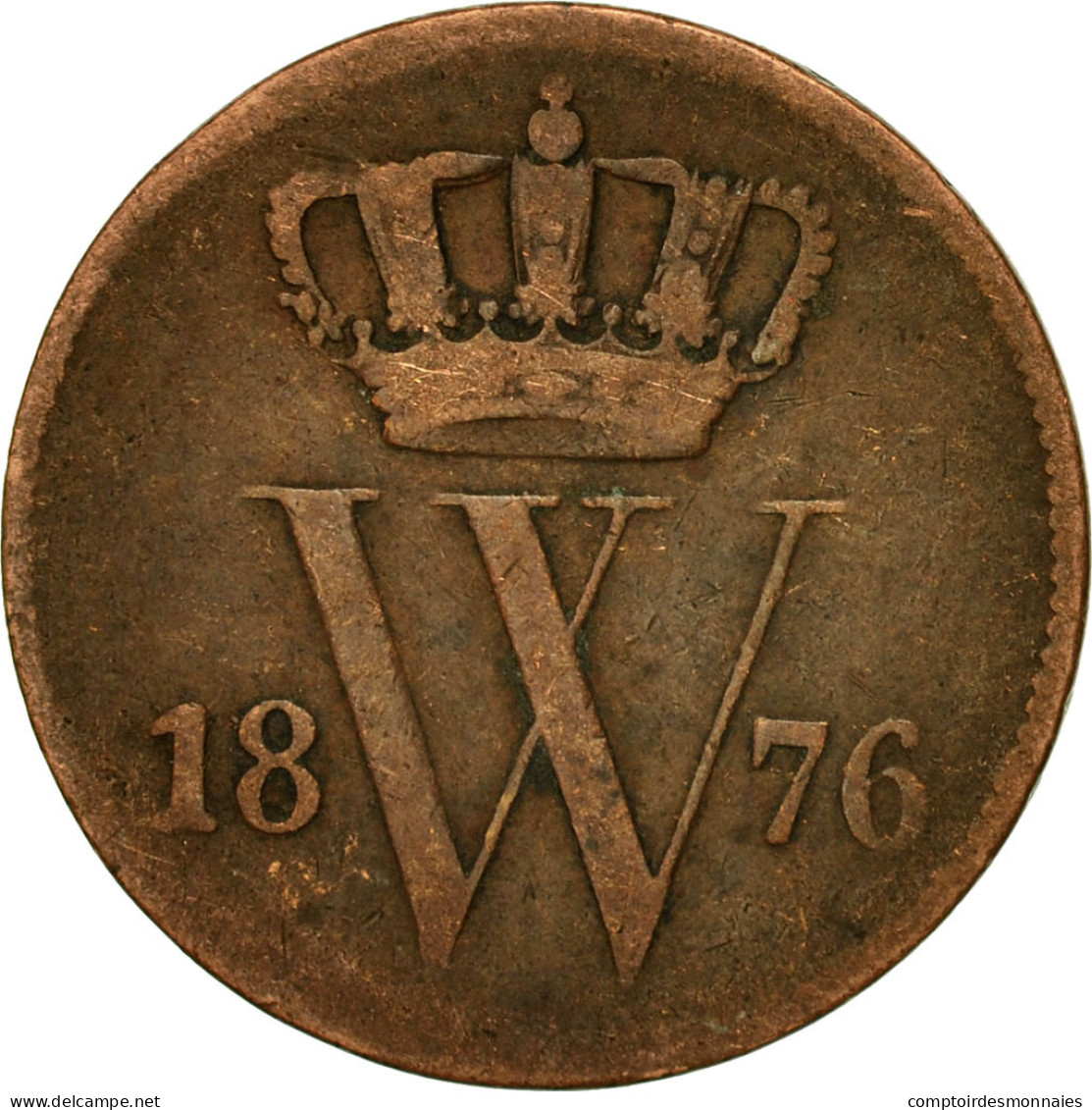 Monnaie, Pays-Bas, William III, Cent, 1876, TB+, Cuivre, KM:100 - 1849-1890 : Willem III