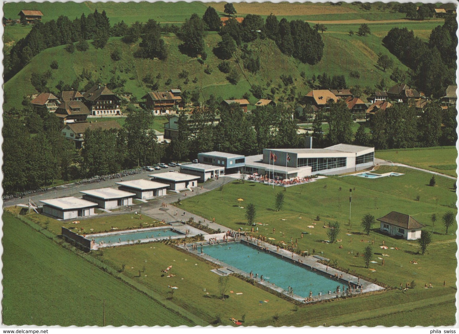 Snack-Restaurant - Hallen- Und Freibad Langnau I.E. - Fliegeraufnahme B. Bachmann - Langnau Im Emmental