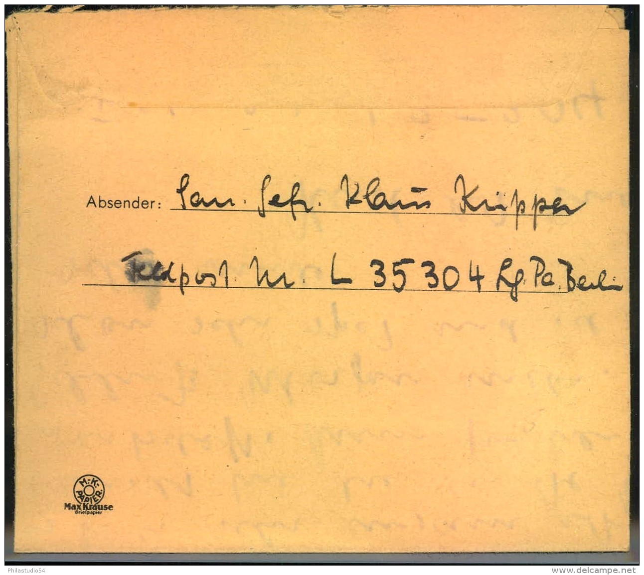 1942, FP-Faltbrief, Absender FP-Nummer 35304 ""7. Komp. Wach Btl Brigade Hermann Göring"". Geschrieben Wurde Der Brief I - Feldpost 2. Weltkrieg
