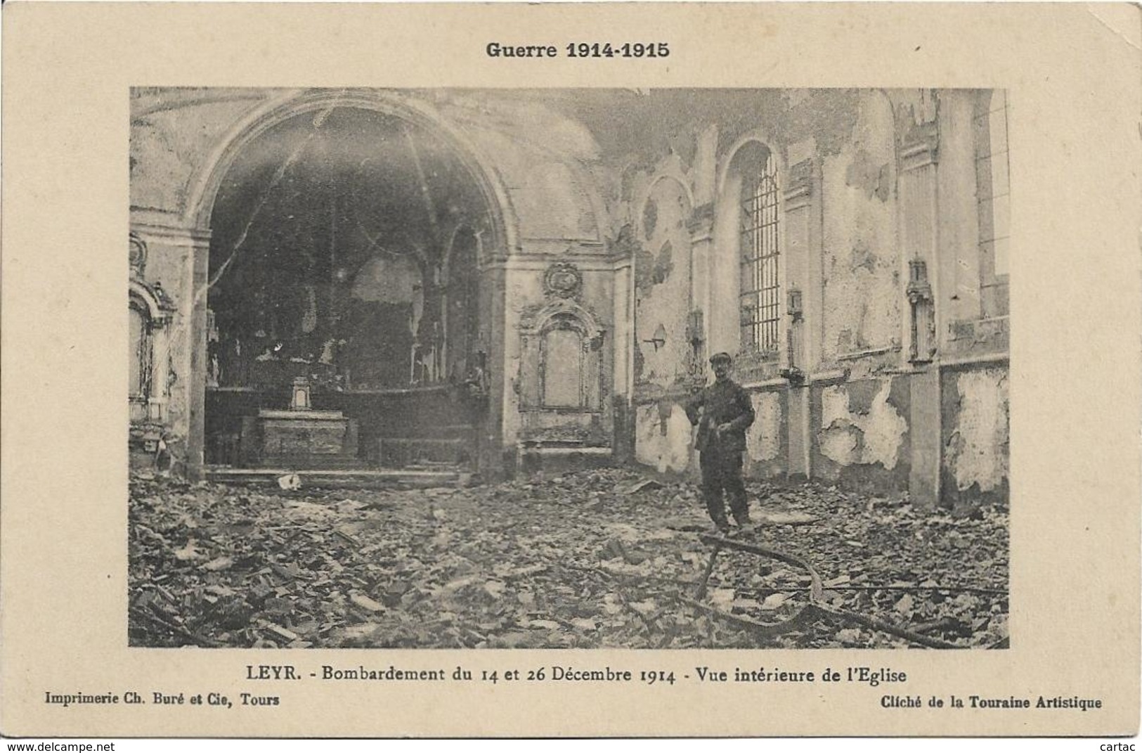 D54 - LEYR - BOMBARDEMENT DU 14 ET 26 DECEMBRE 1914 - VUE INTERIEURE DE L'EGLISE - Autres & Non Classés