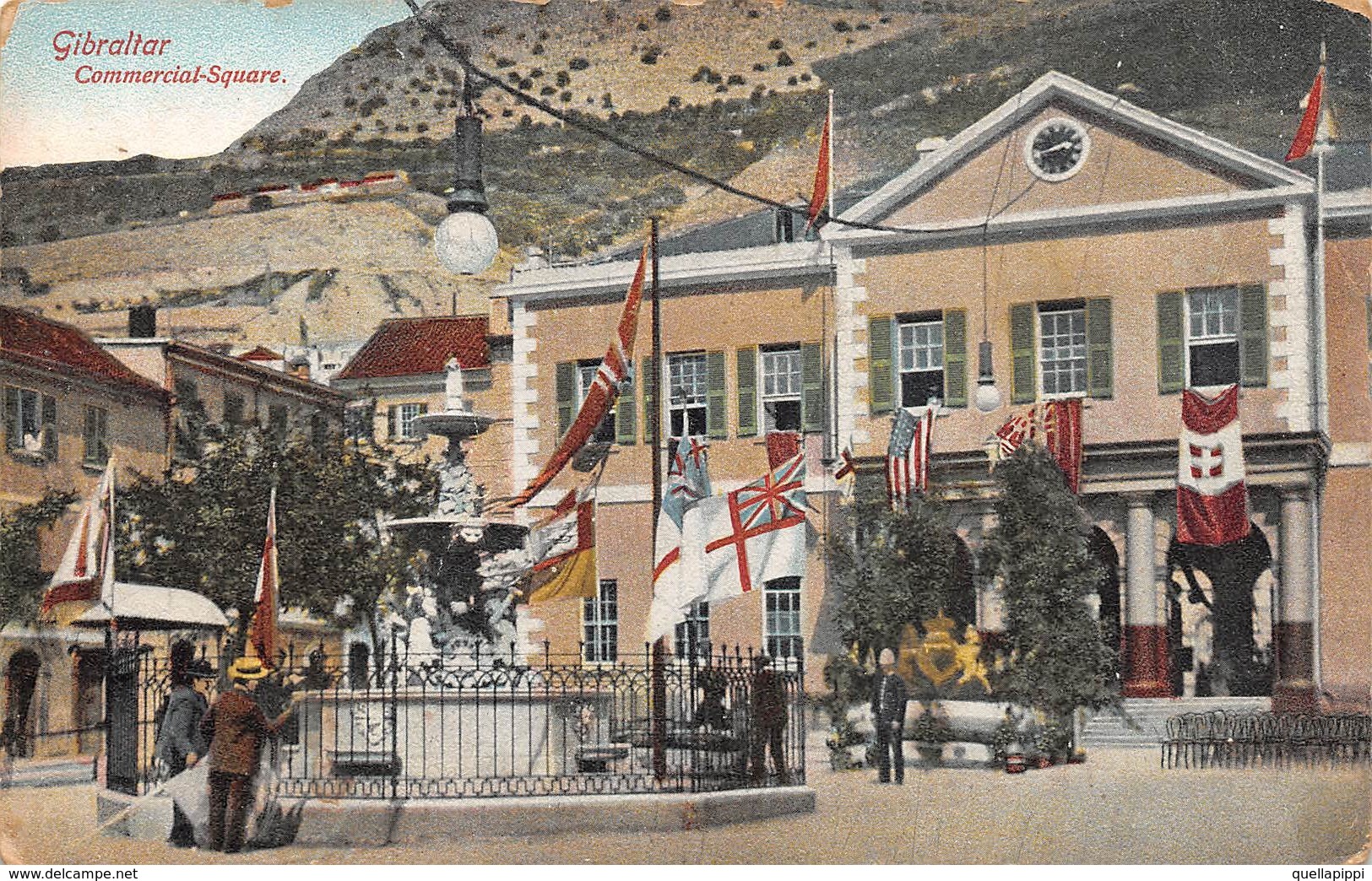 08215 "GIBRALTAR - COMMERCIAL-SQUARE" ANIMATA. CART  NON SPED - Gibilterra