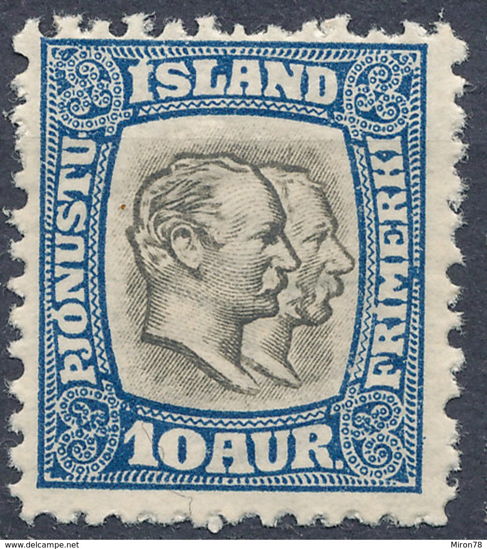 Iceland 1907 Official Stamp--Kings Christian IX & Frederik VIII MINT Lot#5 - Ongebruikt