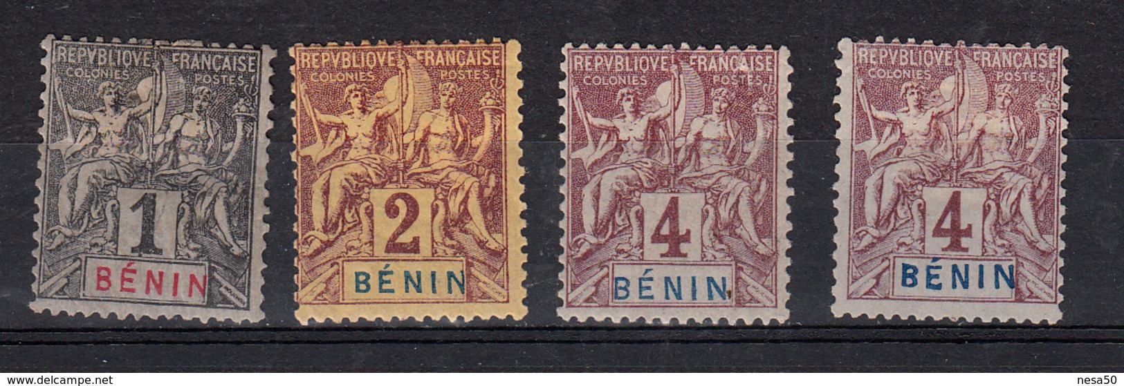 Benin 1894 Mi Nr 30 - 32 , Nr 32 2 X, Postfris Met Plakker - Ungebraucht