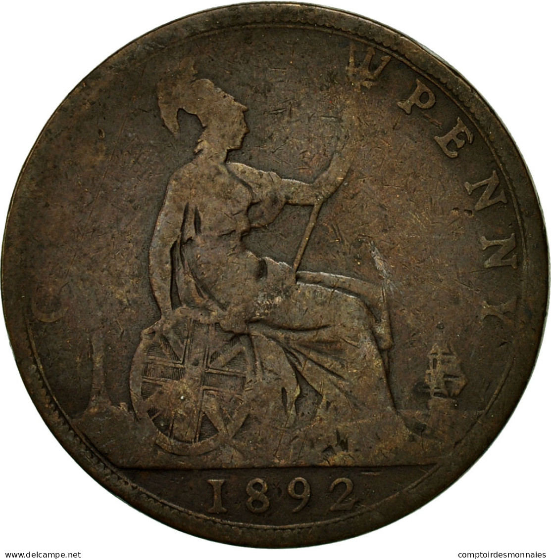 Monnaie, Grande-Bretagne, Victoria, Penny, 1892, TB, Bronze, KM:755 - D. 1 Penny