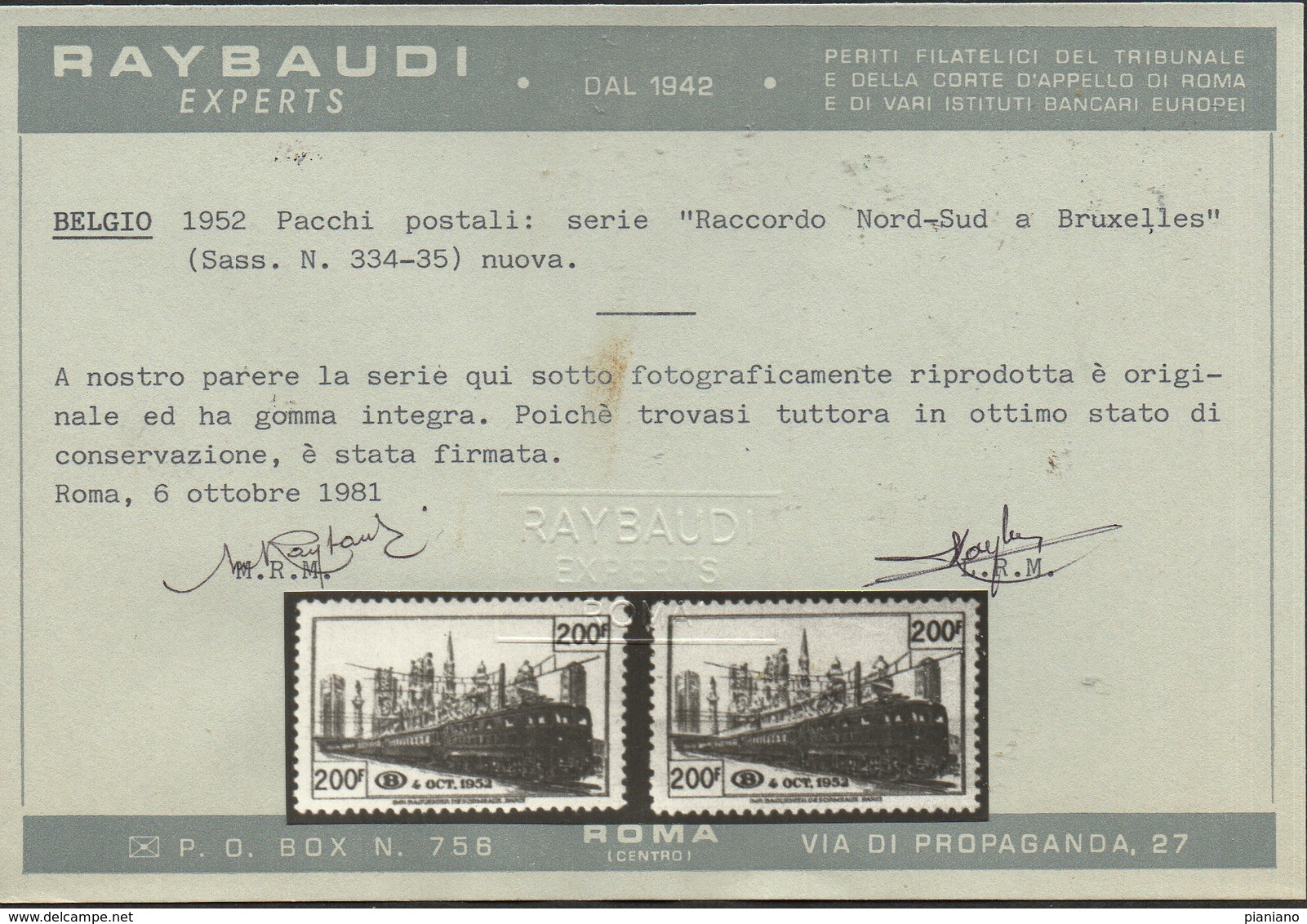 PIA - BEL -  1953 -  Inaugurazione Della Bretella Nord-Midi Di Bruxelles  -  (Yv Pacchi  334-35) - Reisgoedzegels [BA]