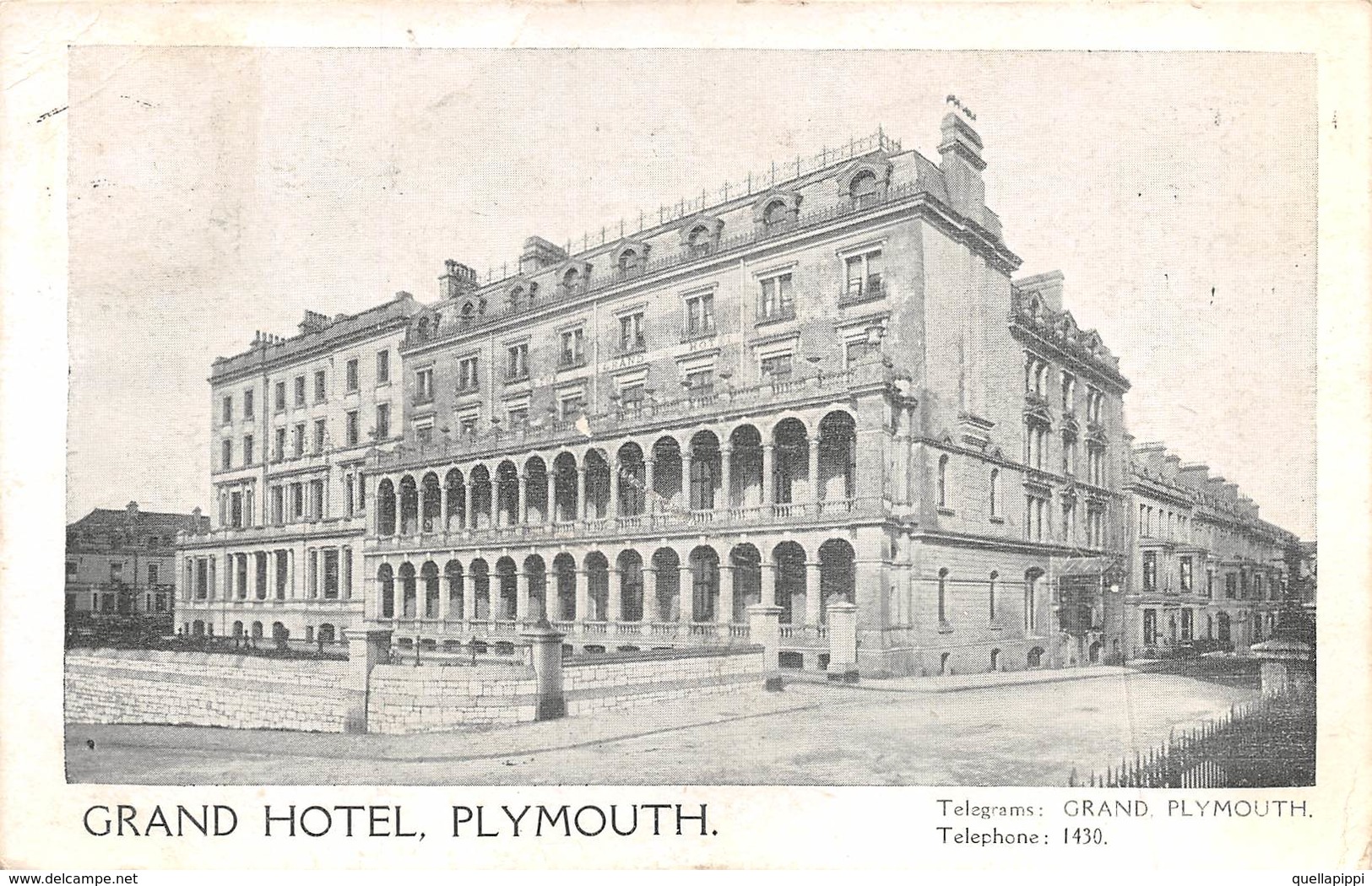 08223 "DEVON - GRAND HOTEL PLYMOUTH"  VARIE VEDURE. CART  SPED 1916 - Plymouth