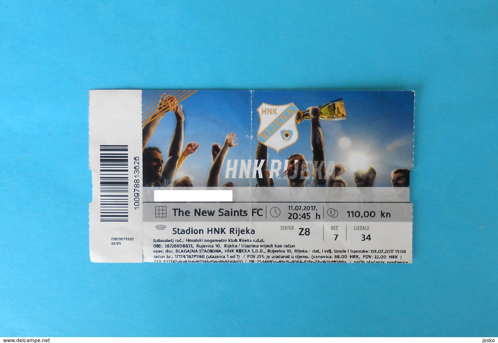 RIJEKA V THE NEW SAINTS FC Wales - 2017. UEFA CHAMPIONS LEAGUE Qual. Football Match Ticket Soccer Fussball Billet Calcio - Match Tickets