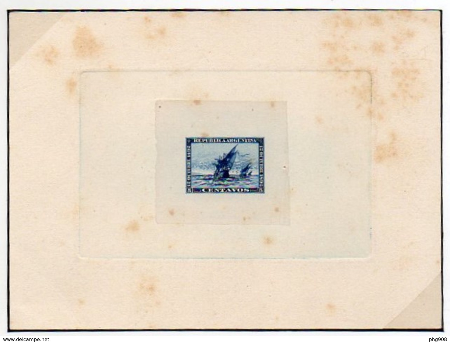 ARGENTINA,  Columbus 5 Cents, 1892 Issue, DIE PROOF, Oxide Stains - Unused Stamps