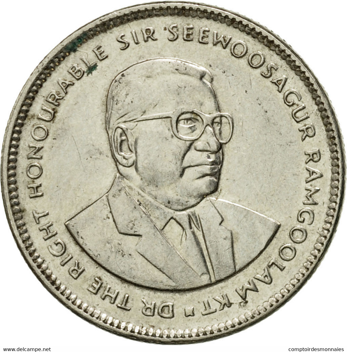 Monnaie, Mauritius, 20 Cents, 1990, TTB, Nickel Plated Steel, KM:53 - Mauritius