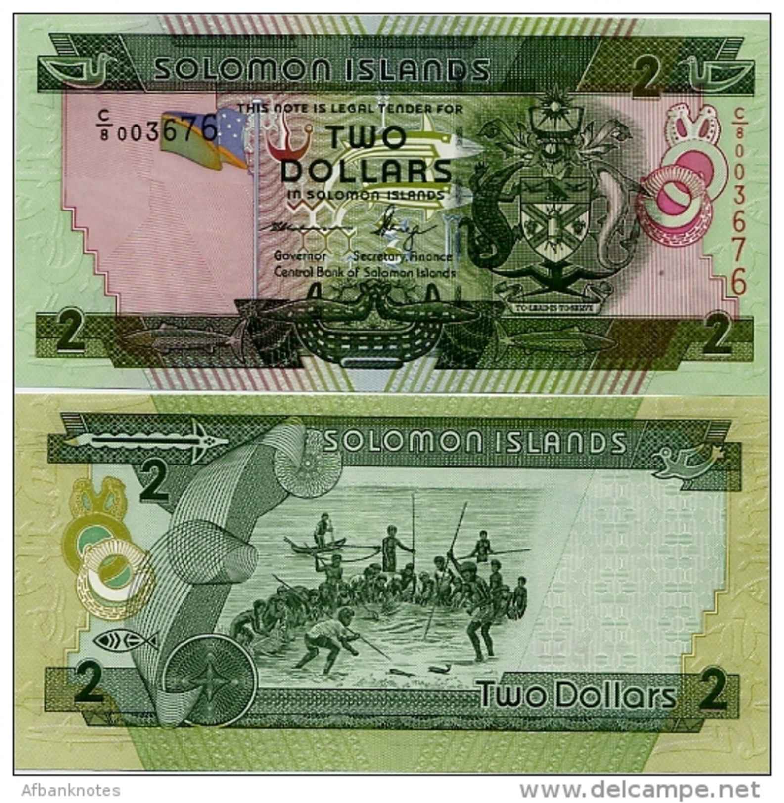 SOLOMON IS.         2 Dollars       P-25       ND (2011)       UNC  [sign. 10] - Salomons